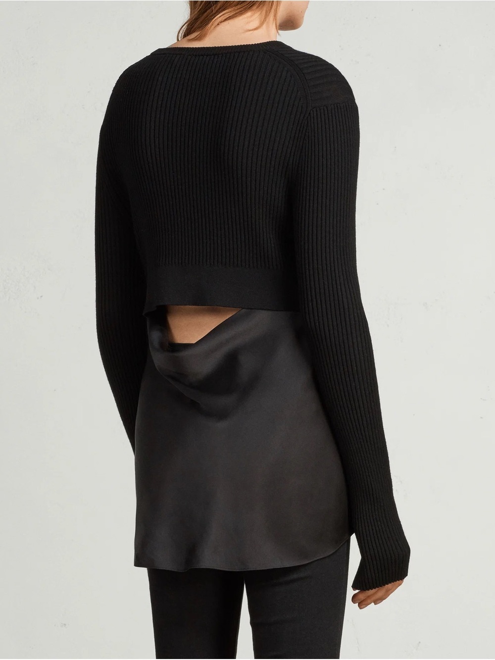 All saints Taya Jumper size medium ribbed and satin slip hem